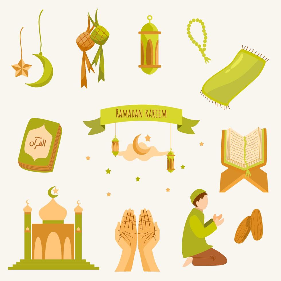 Ramadan islamische Doodle-Sammlung vektor