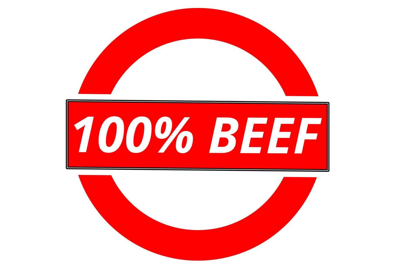 100 Prozent Rindfleisch-Stempel vektor
