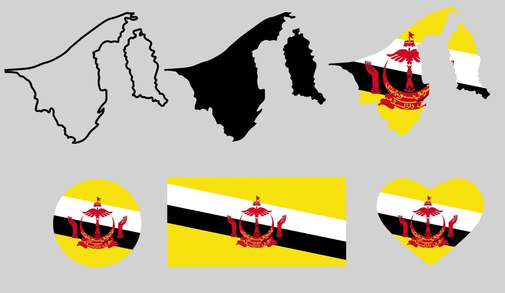 brunei darusalam Karte Flaggensymbol vektor