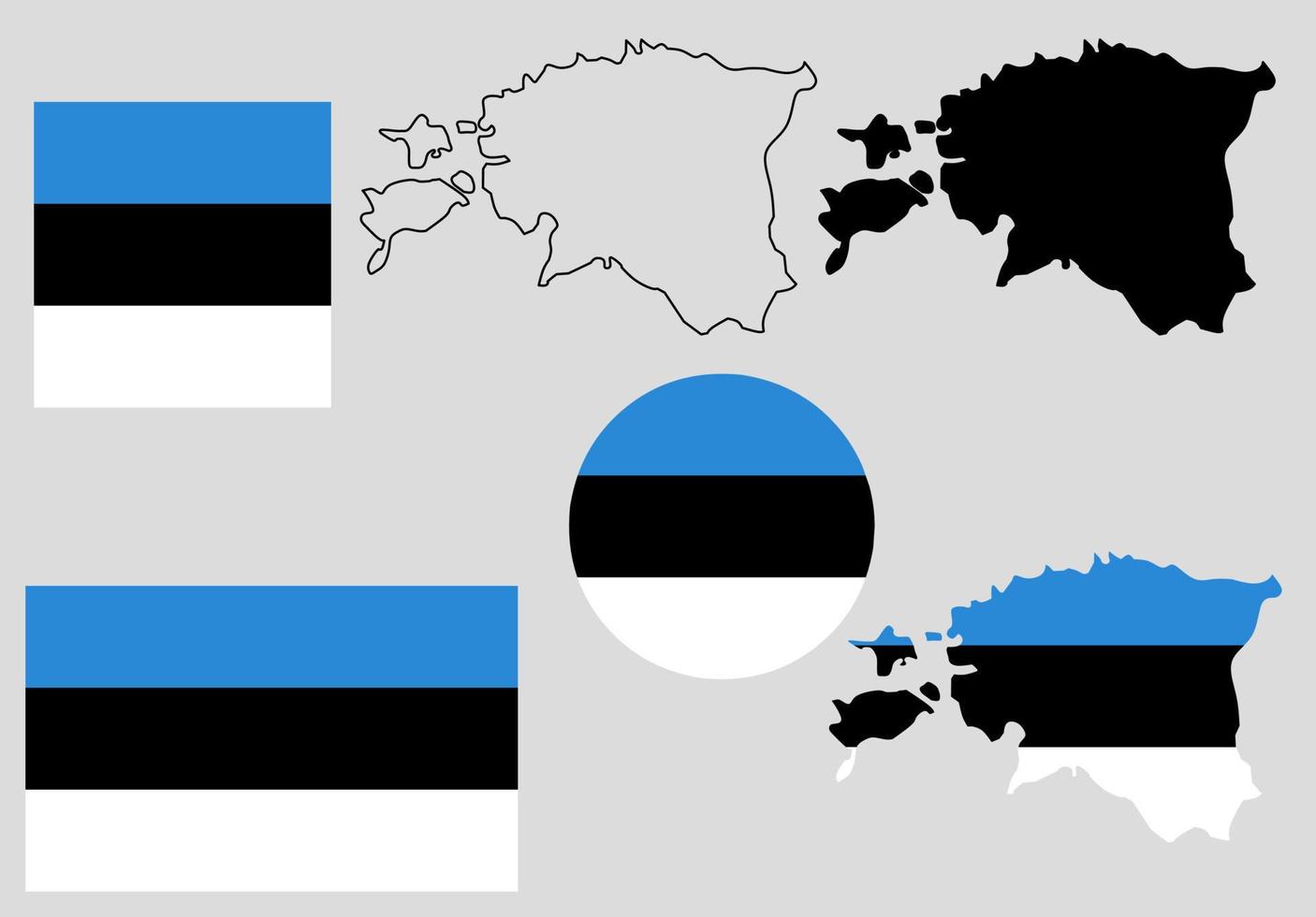 republik estland karte fahnensymbol ser vektor