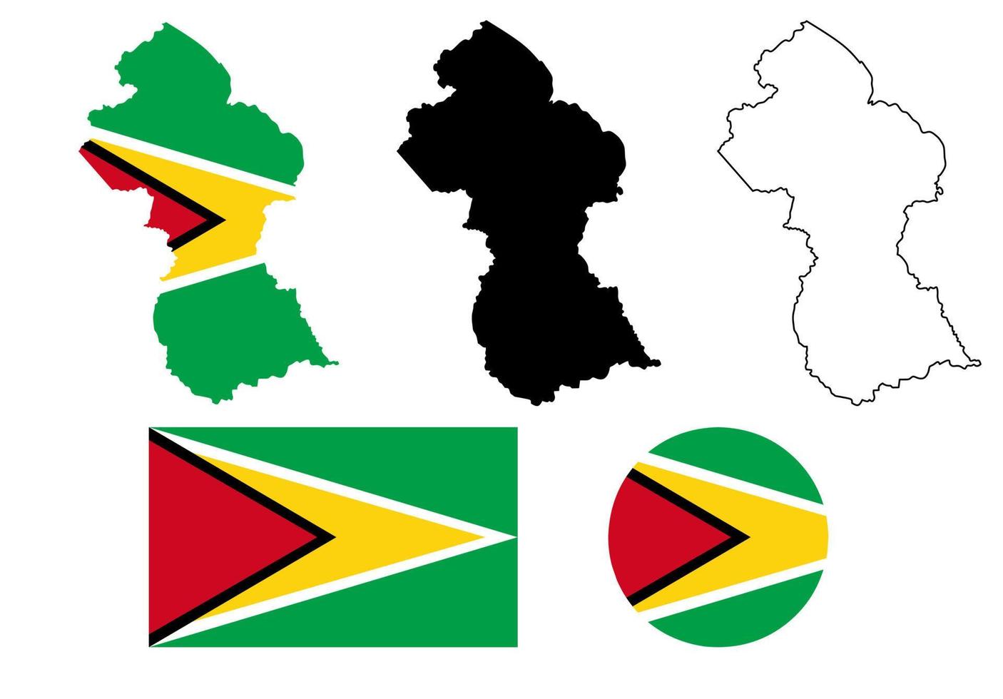 republik guyana kartenflagge vektor