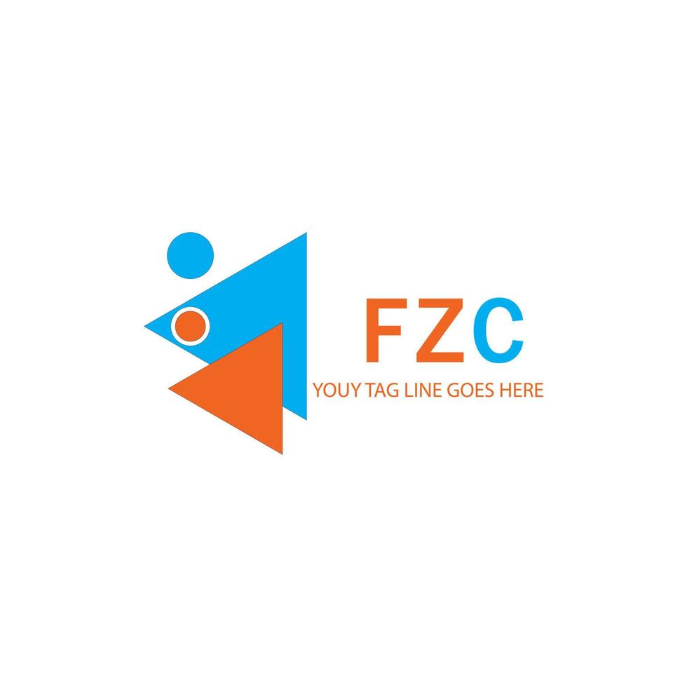 fzc letter logotyp kreativ design med vektorgrafik vektor
