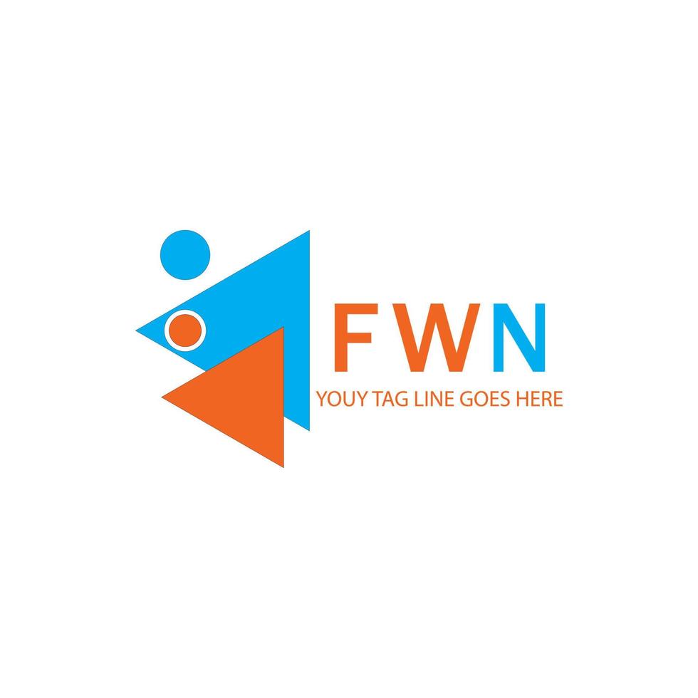 fwn brev logotyp kreativ design med vektorgrafik vektor