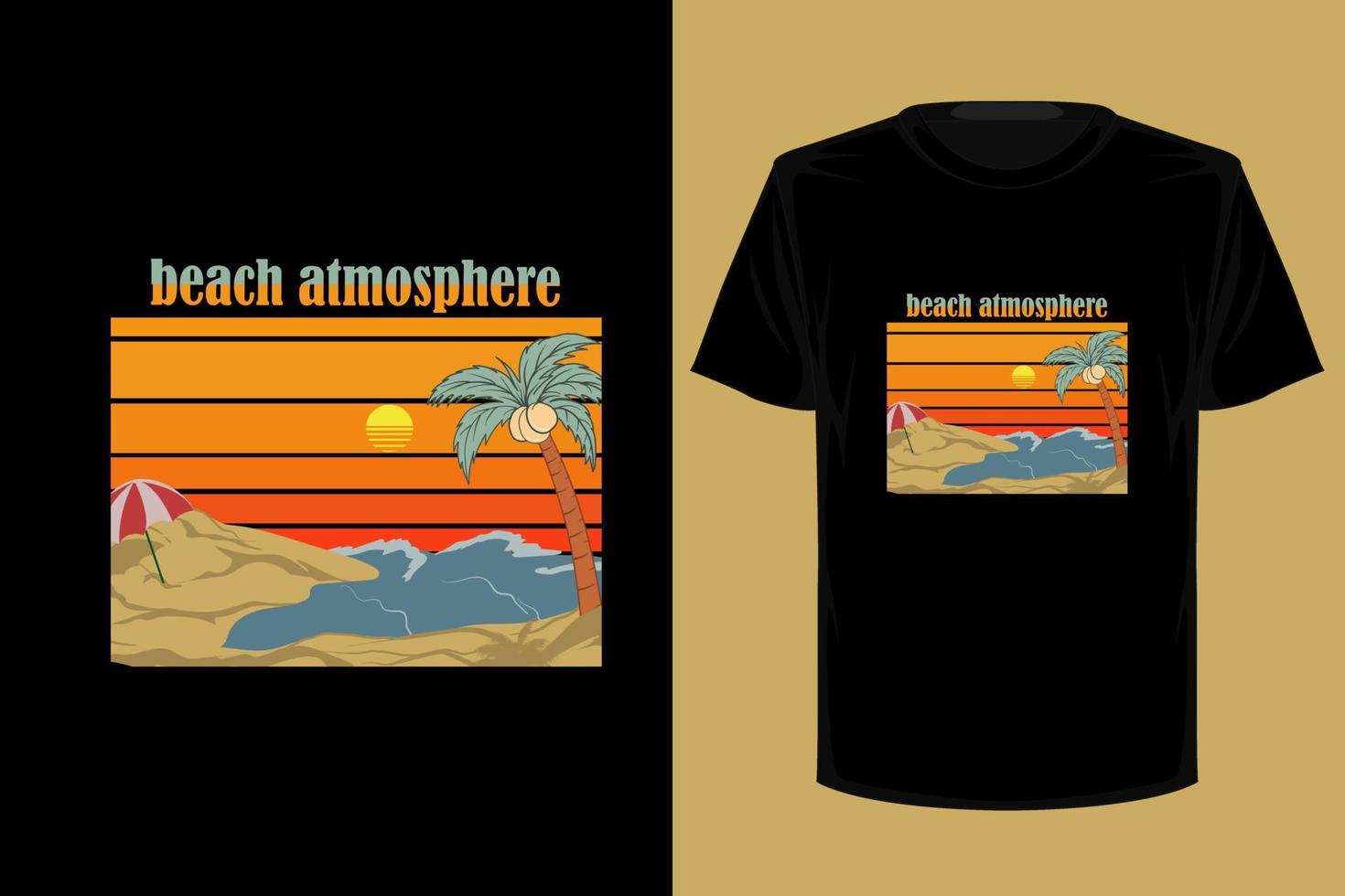 strandatmosfär retro vintage t-shirtdesign vektor