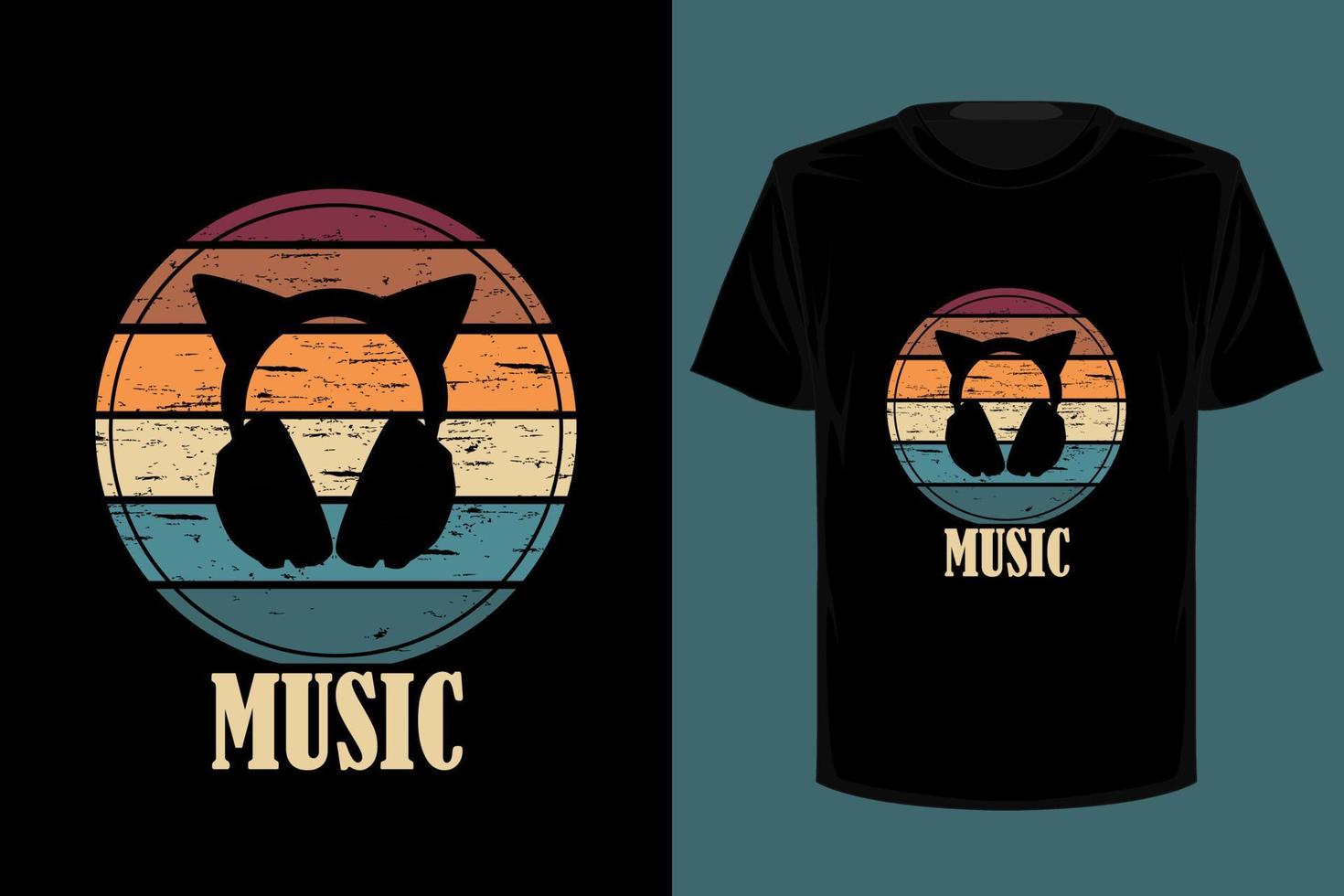 musik retro vintage t-shirt design vektor