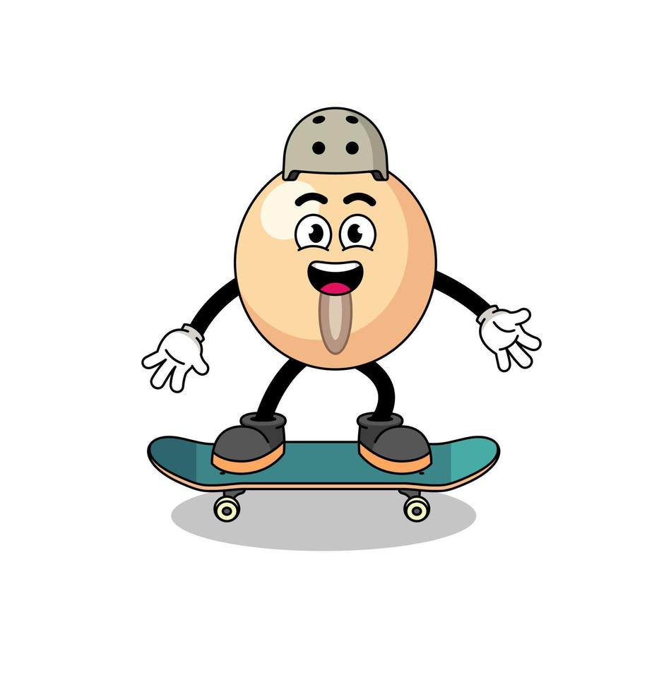 sojabönor maskot spelar en skateboard vektor