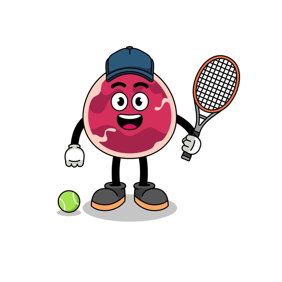 Fleischillustration als Tennisspieler vektor