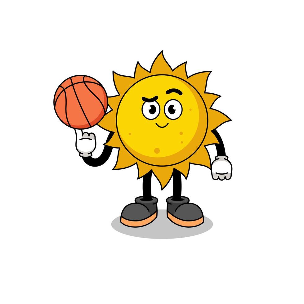Sonnenillustration als Basketballspieler vektor