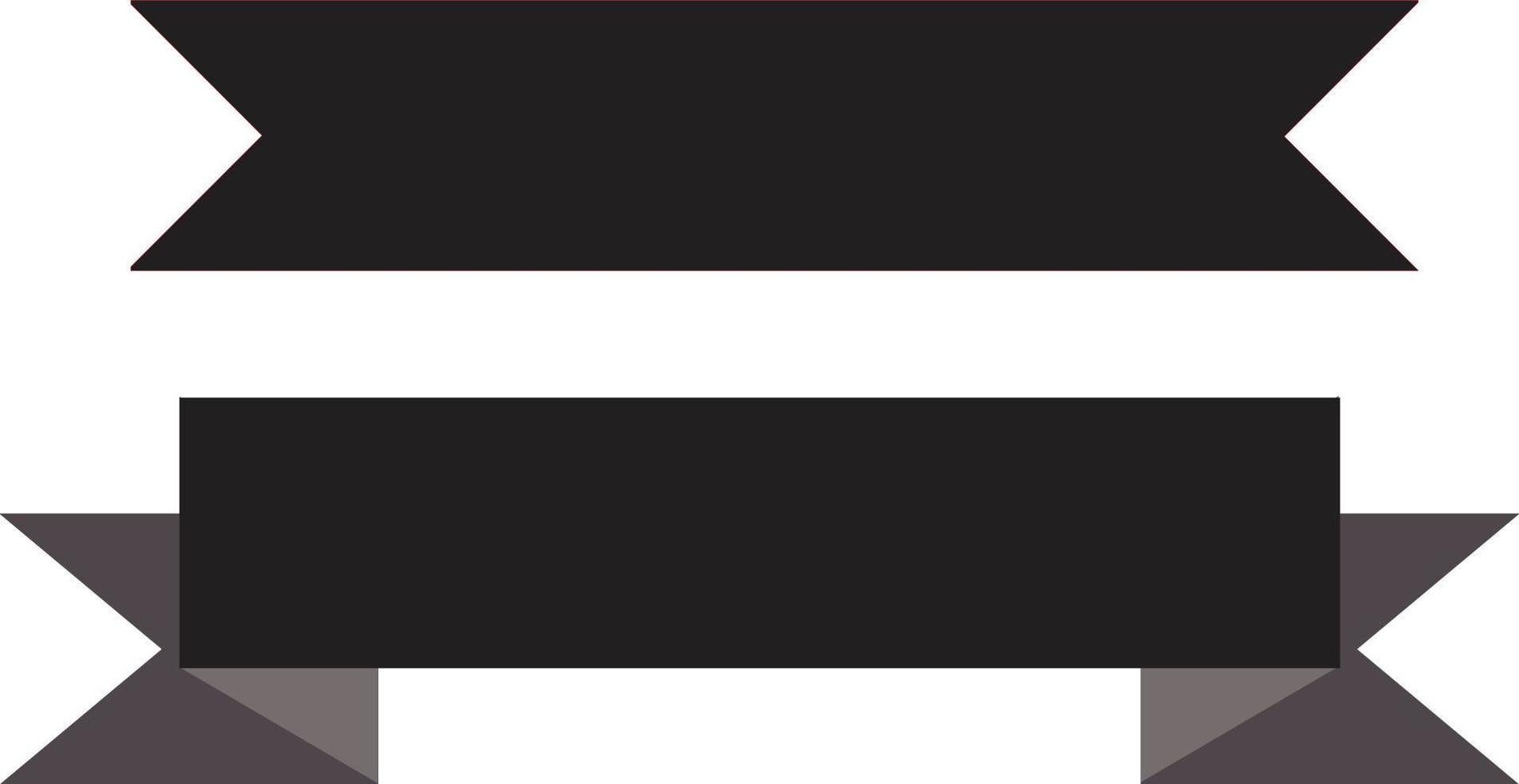 Banner mit schwarzem Band auf weißem Hintergrund. Banner mit schwarzem Band. schwarze Label-Aufkleber. vektor