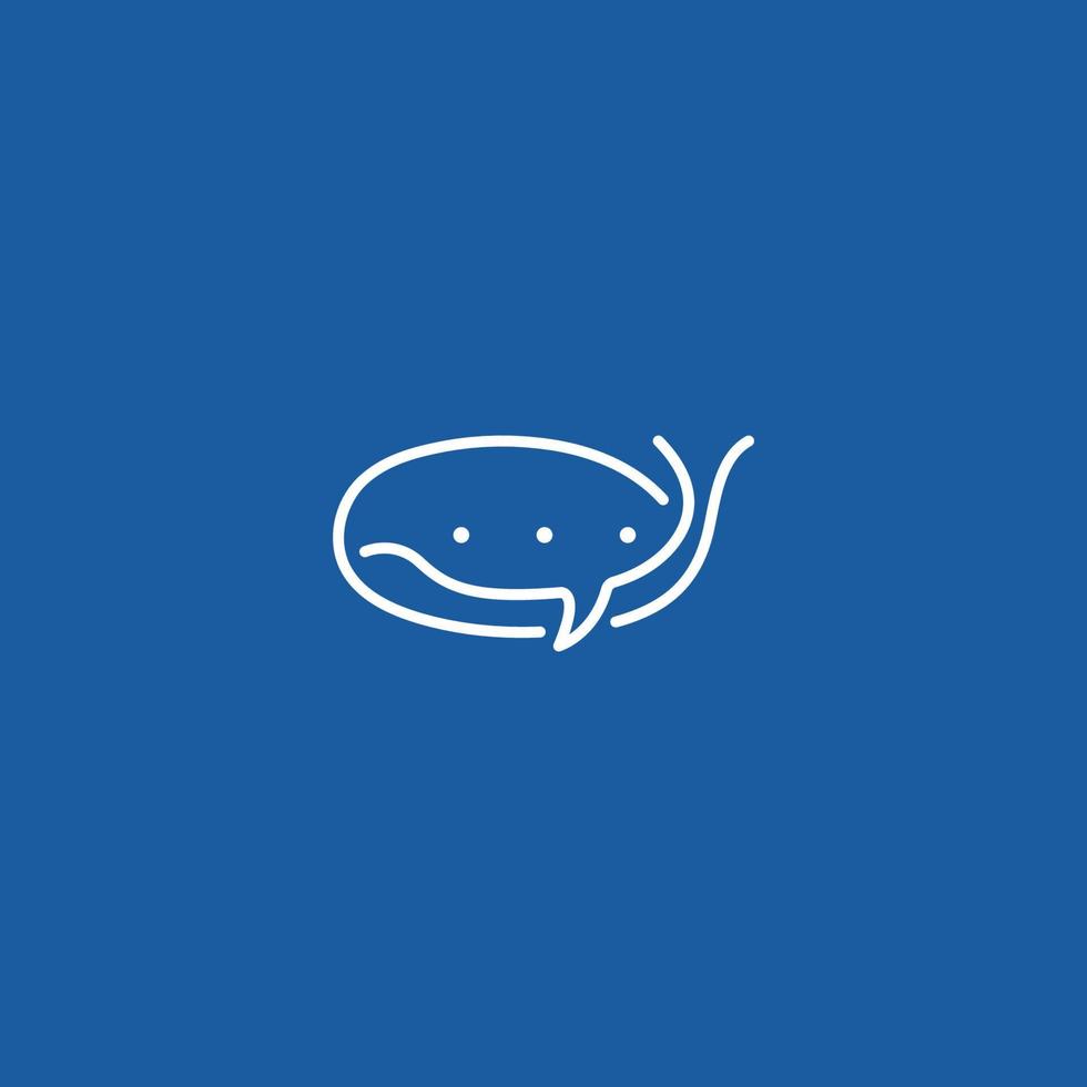 einfaches und modernes Wal-Chat-Logo vektor