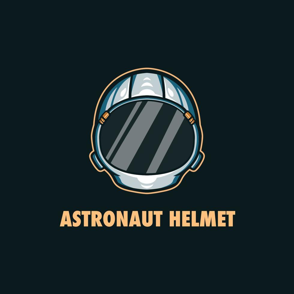 Abbildung Astronautenhelm mit dunklem Hintergrund vektor