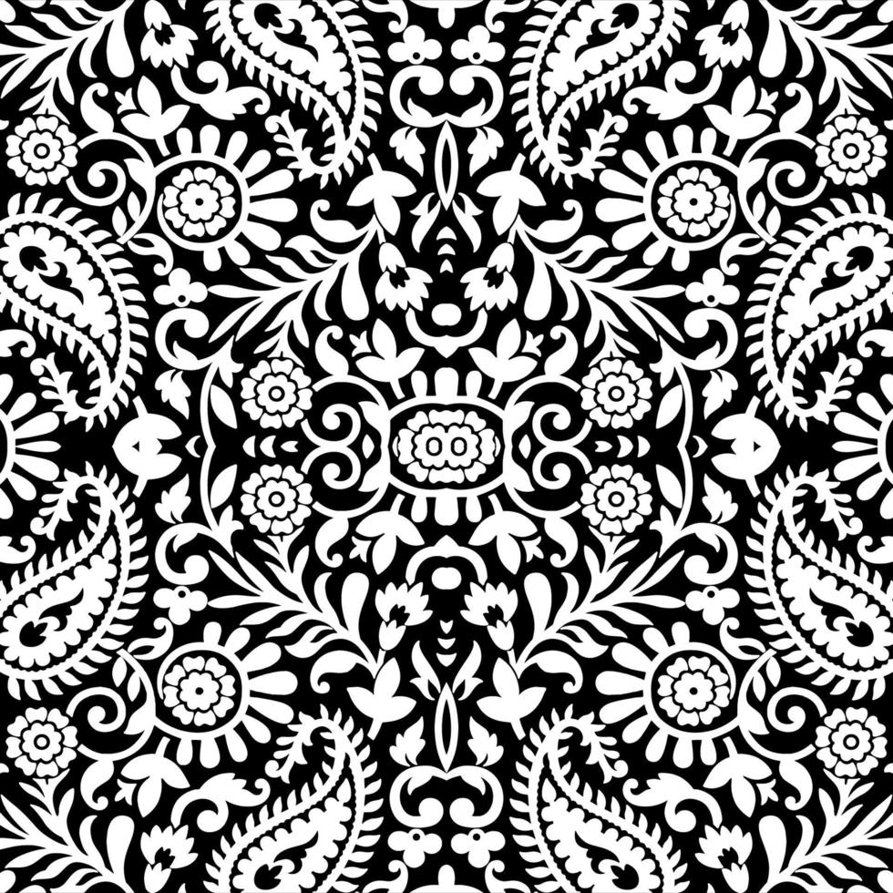 florale nahtlose Ornamentmuster Vektor florale Muster Maßwerk Hintergrund abstrakte Paisley ornamentale nahtlose Muster