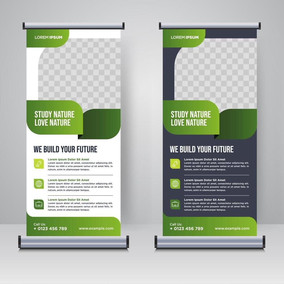 natur rollup eller x banner designmall vektor