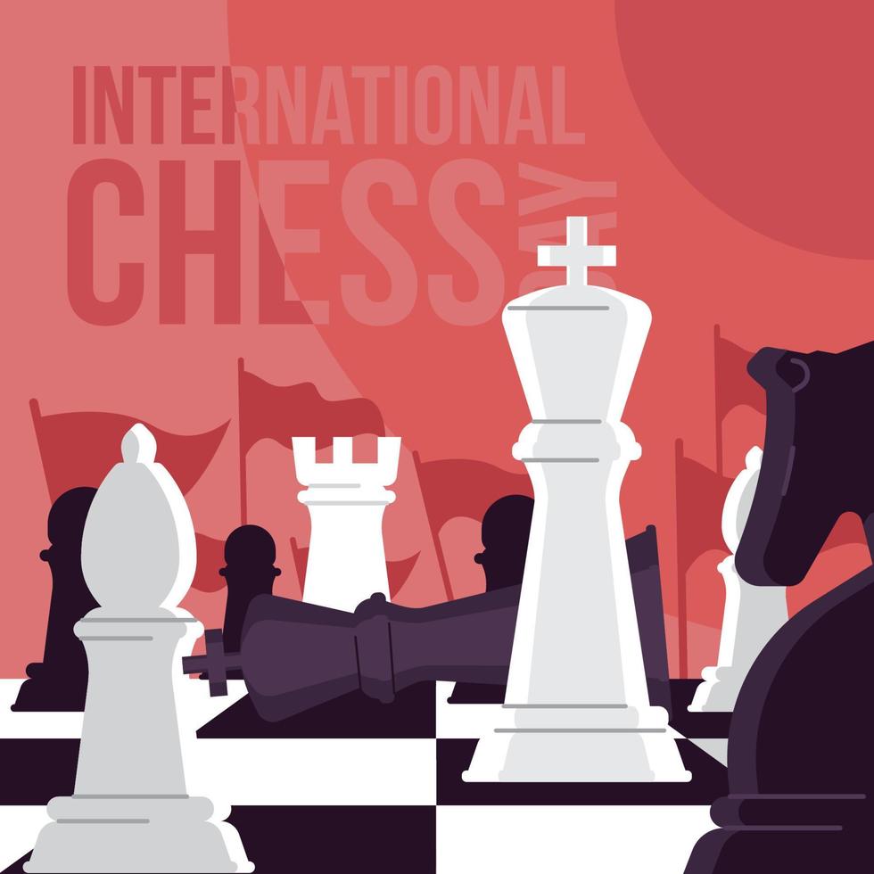 internationales schachtageskonzept vektor