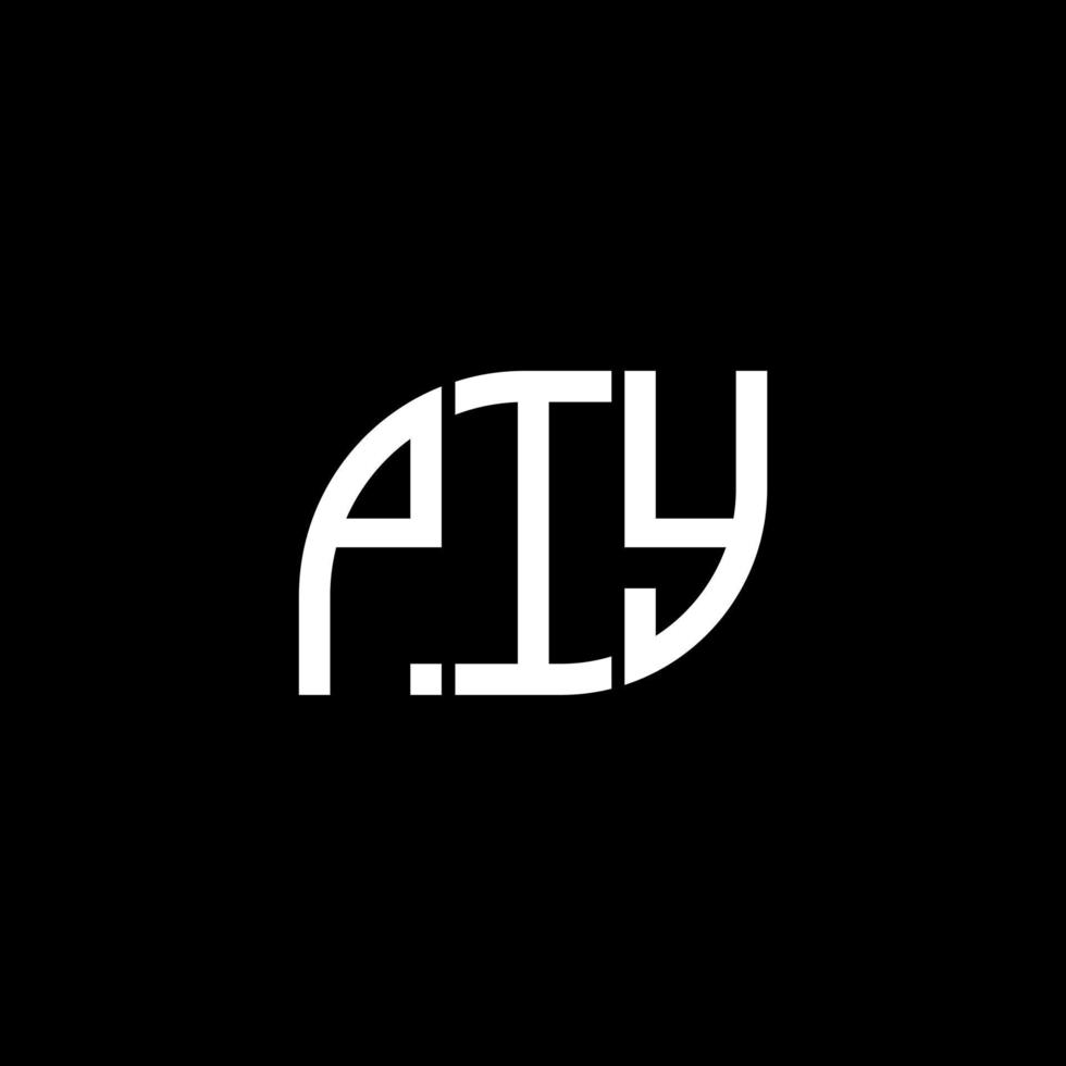 Piy-Buchstaben-Logo-Design auf schwarzem Hintergrund. Piy-Kreativinitialen-Buchstaben-Logo-Konzept. Piy-Vektor-Briefdesign. vektor