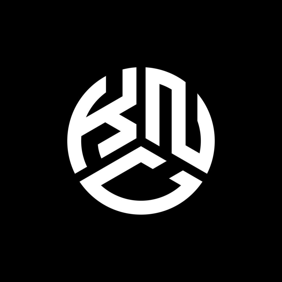 kc-Brief-Logo-Design auf schwarzem Hintergrund. knc kreative Initialen schreiben Logo-Konzept. knc Briefgestaltung. vektor