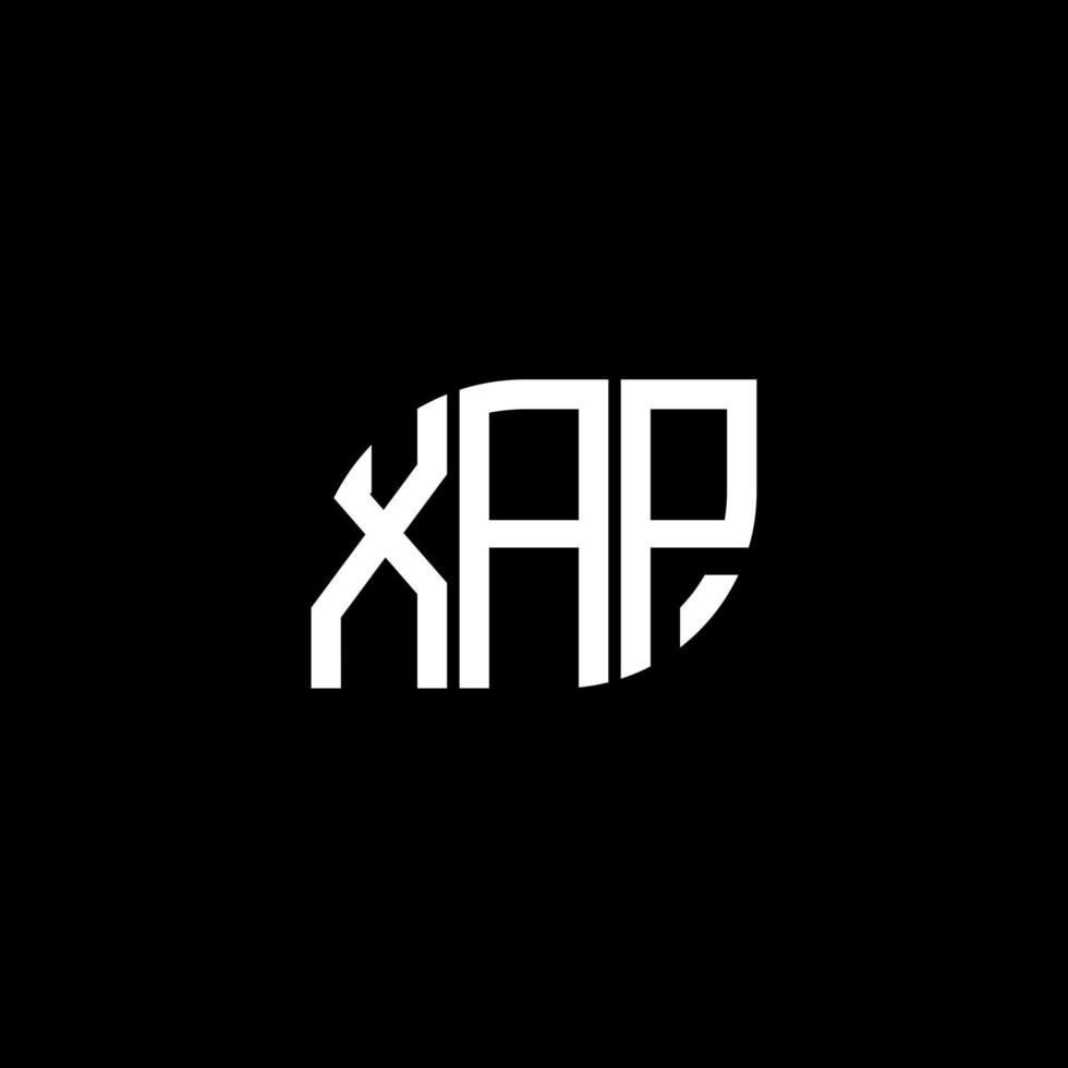 xap-Buchstaben-Logo-Design auf schwarzem Hintergrund. xap kreative Initialen schreiben Logo-Konzept. xap Briefgestaltung. vektor