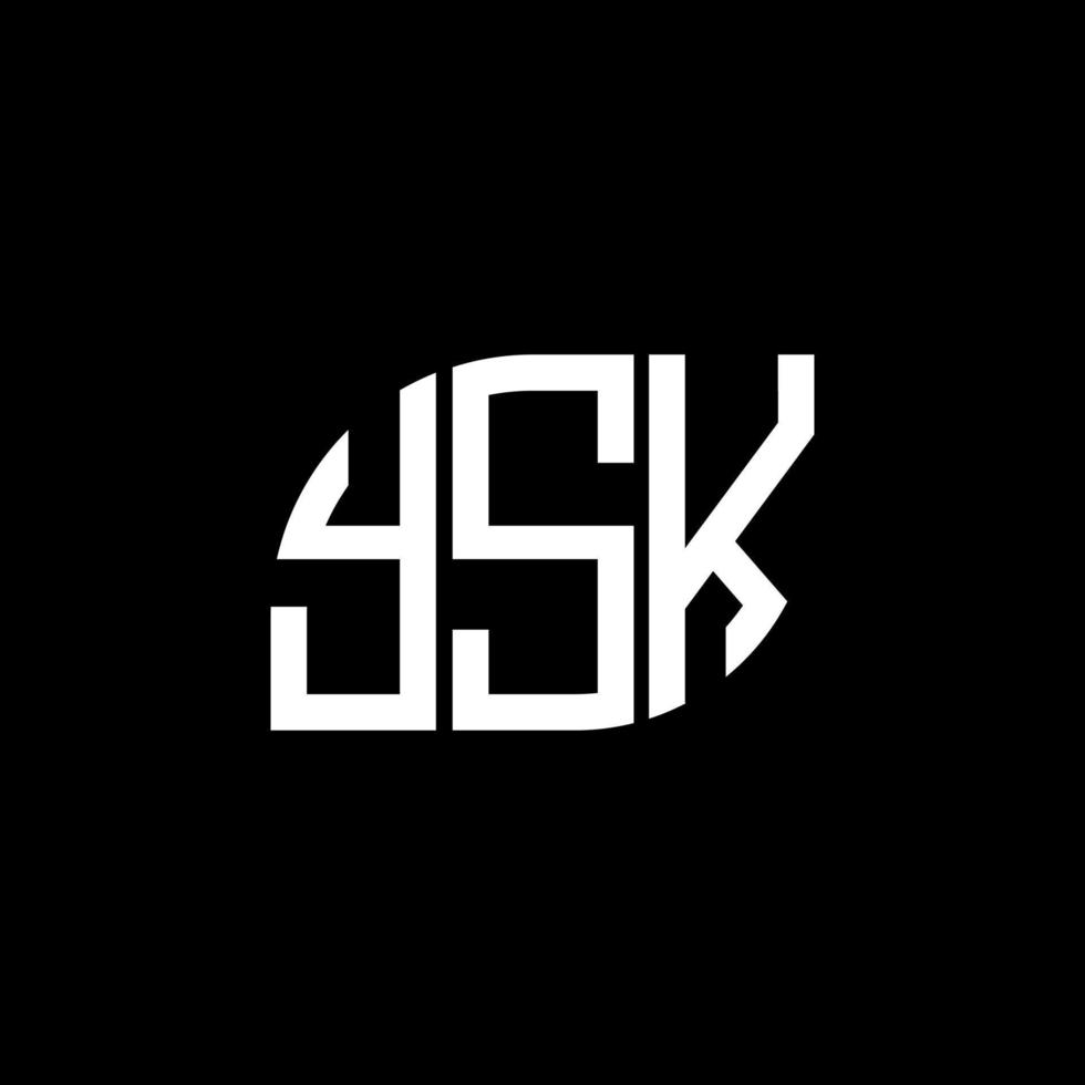 YSK-Brief-Logo-Design auf schwarzem Hintergrund. ysk kreative Initialen schreiben Logo-Konzept. ysk-Briefgestaltung. vektor