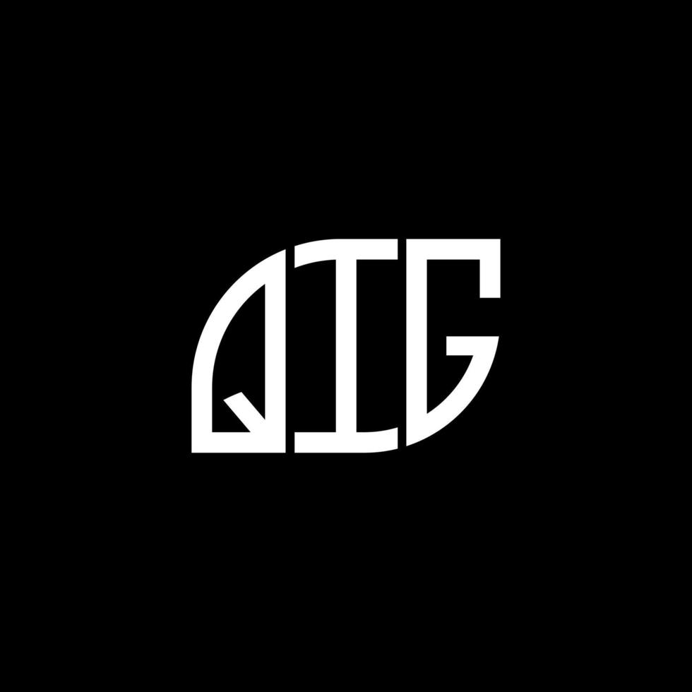 Qig-Brief-Logo-Design auf schwarzem Hintergrund. Qig-Kreativinitialen schreiben Logo-Konzept. Qig-Vektor-Buchstaben-Design. vektor