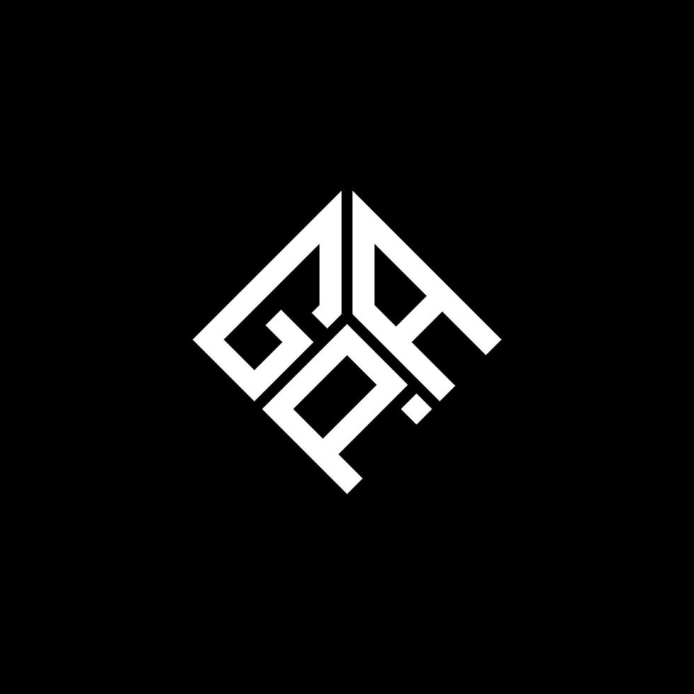 GPA-Brief-Logo-Design auf schwarzem Hintergrund. gpa kreatives Initialen-Buchstaben-Logo-Konzept. GPA-Briefdesign. vektor