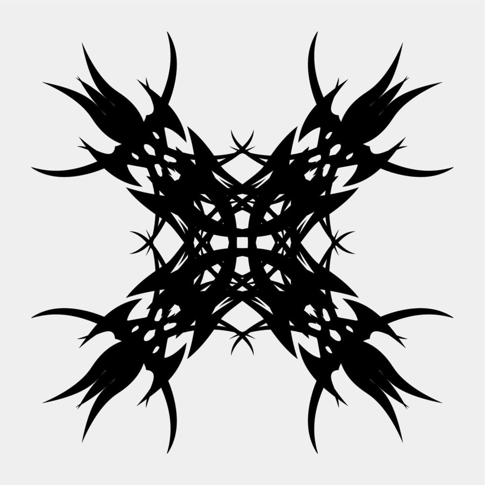 vektorkunst tribal tätowierung schwarz scharf symmetrisch geometrisch einzigartig einzigartig für stoffdekoration oder andere vektor