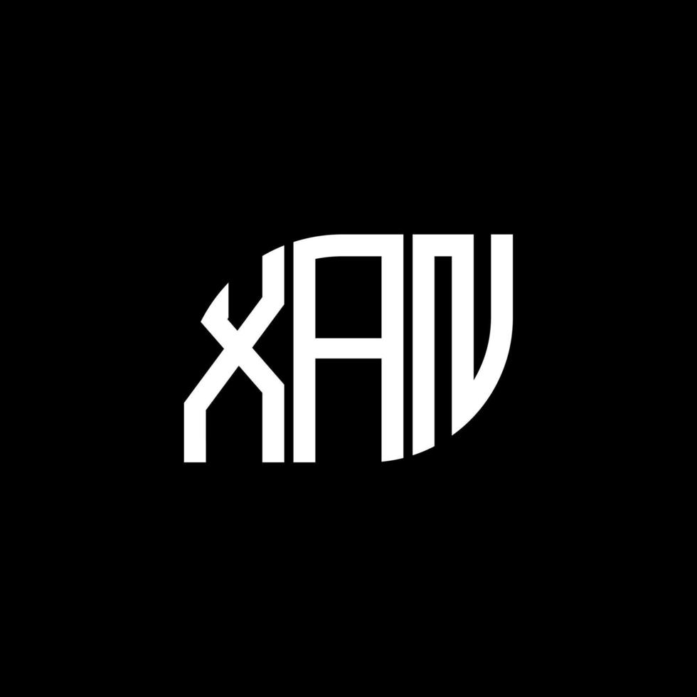 Xan-Brief-Design. Xan-Brief-Logo-Design auf schwarzem Hintergrund. Xan kreatives Initialen-Buchstaben-Logo-Konzept. Xan-Brief-Design. Xan-Brief-Logo-Design auf schwarzem Hintergrund. x vektor