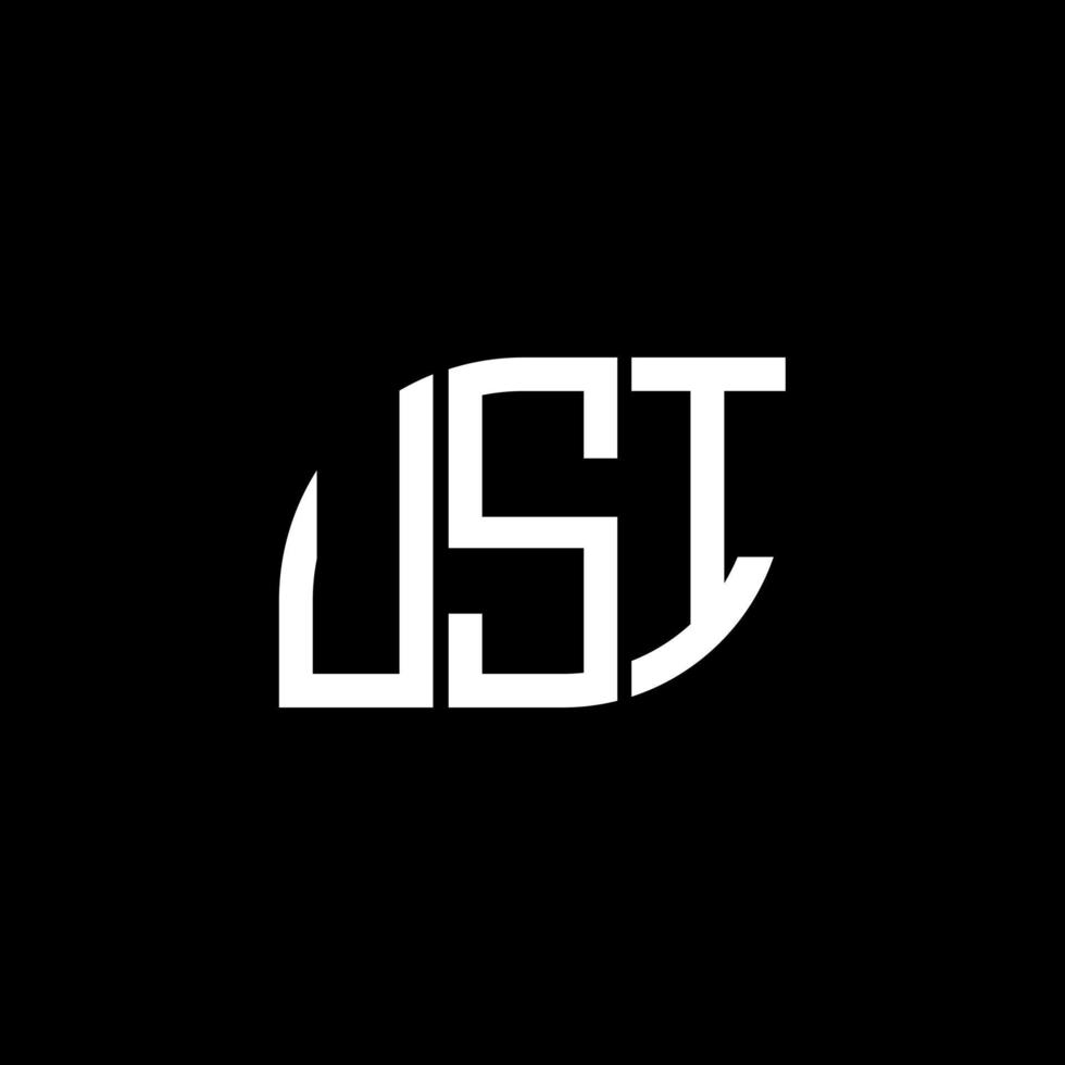usi-Buchstaben-Logo-Design auf schwarzem Hintergrund. usi kreative Initialen schreiben Logo-Konzept. Usi-Briefgestaltung. vektor