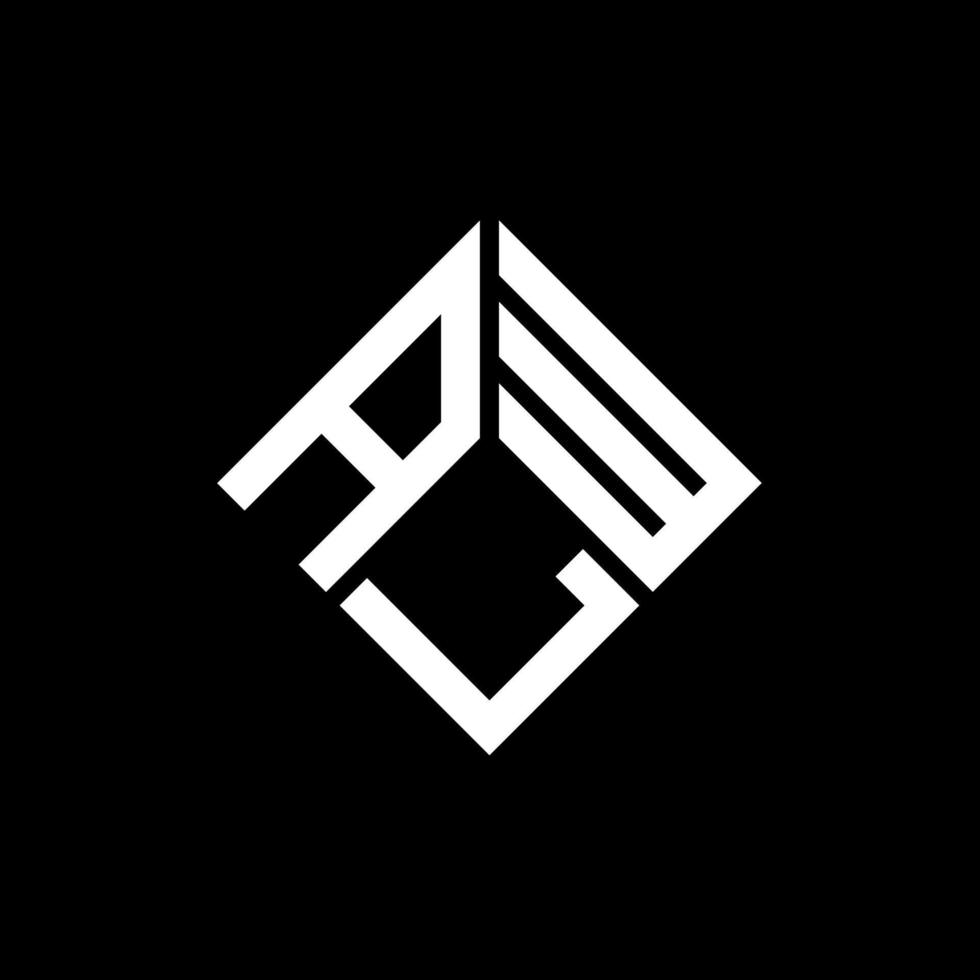 alw-Buchstaben-Logo-Design auf schwarzem Hintergrund. alw kreative Initialen schreiben Logo-Konzept. alw Briefgestaltung. vektor