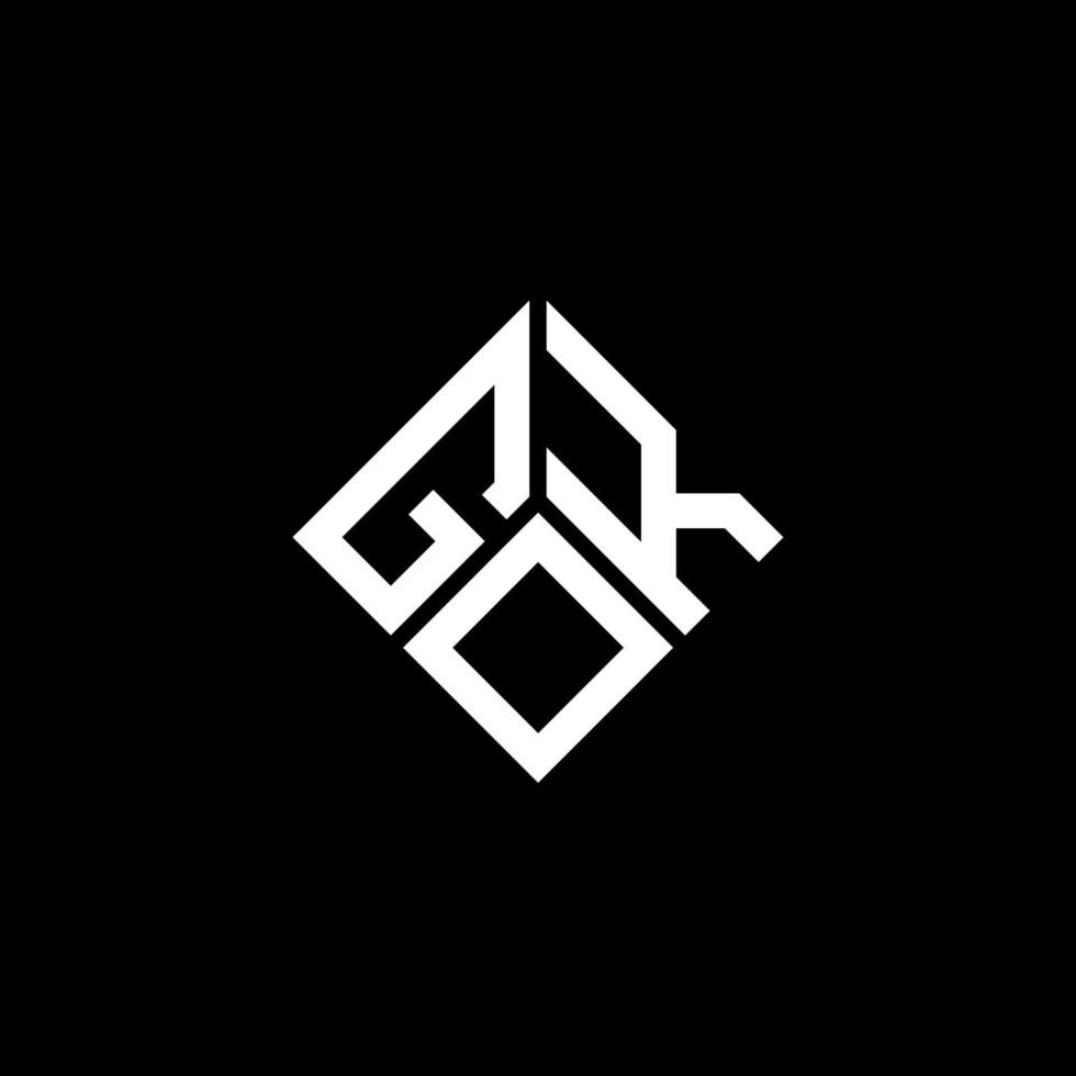 Gok-Brief-Logo-Design auf schwarzem Hintergrund. gok kreative Initialen schreiben Logo-Konzept. Gok-Buchstaben-Design. vektor