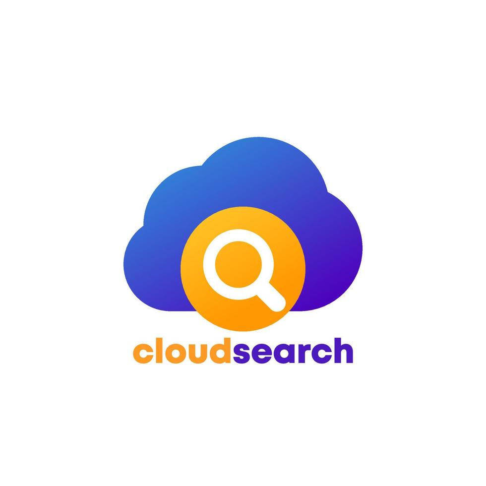 Cloud-Suche-Logo-Symbol auf weiß vektor