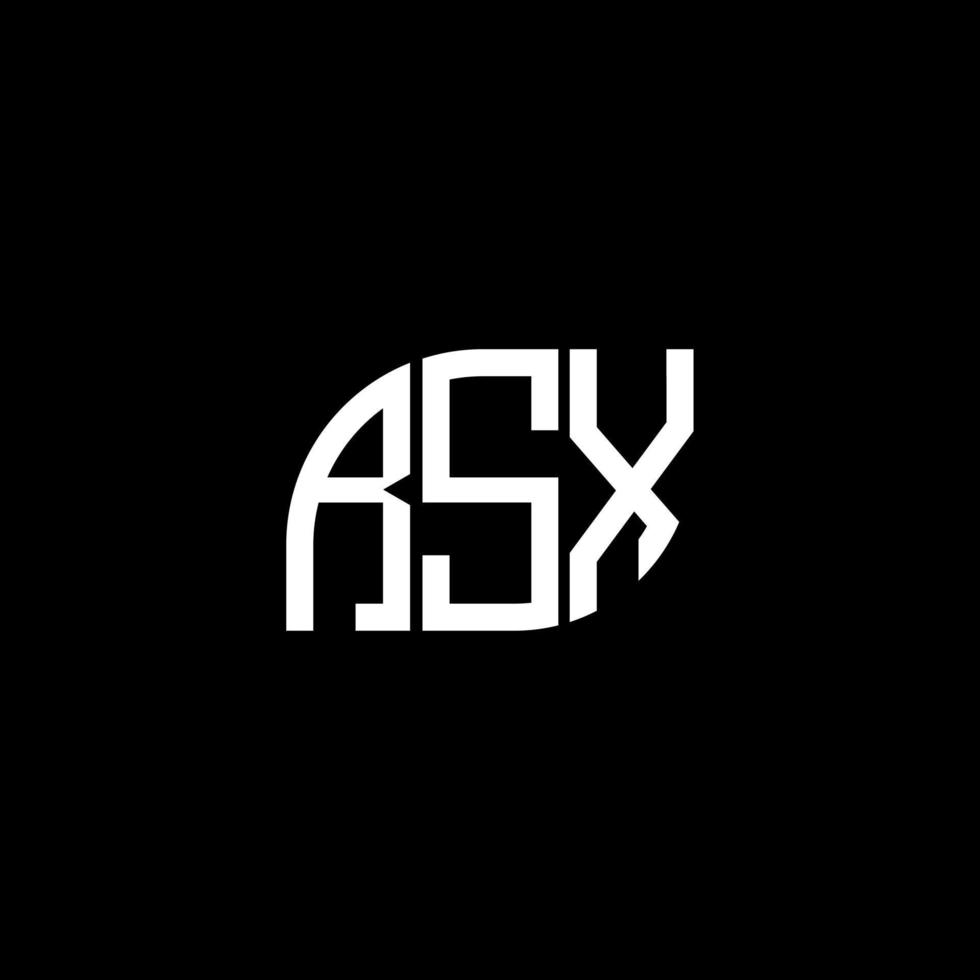 RSX-Brief-Logo-Design auf schwarzem Hintergrund. rsx kreative Initialen schreiben Logo-Konzept. RSX-Briefdesign. vektor