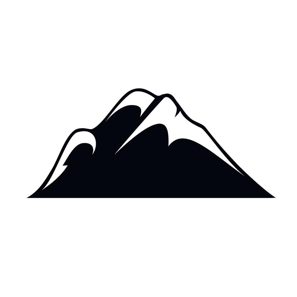 Silhouette eines Berges isoliert auf weißem Hintergrund. vektor
