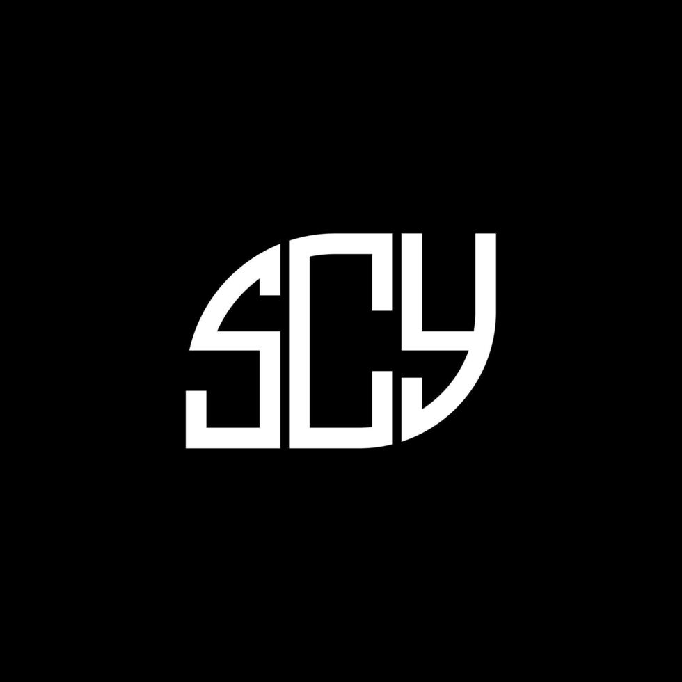 scy brev logotyp design på svart bakgrund. scy kreativa initialer brev logotyp koncept. scy bokstav design. vektor