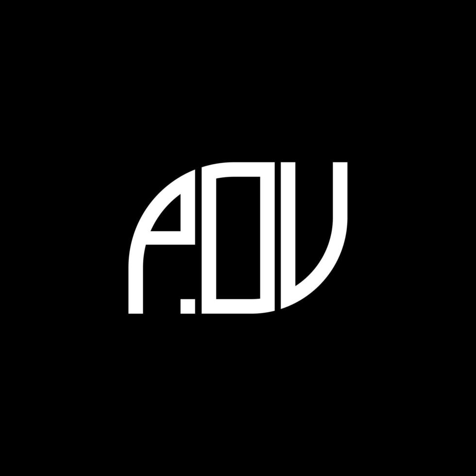 POV-Brief-Logo-Design auf schwarzem Hintergrund. POV-Kreativinitialen-Brief-Logo-Konzept. POV-Vektor-Briefdesign. vektor