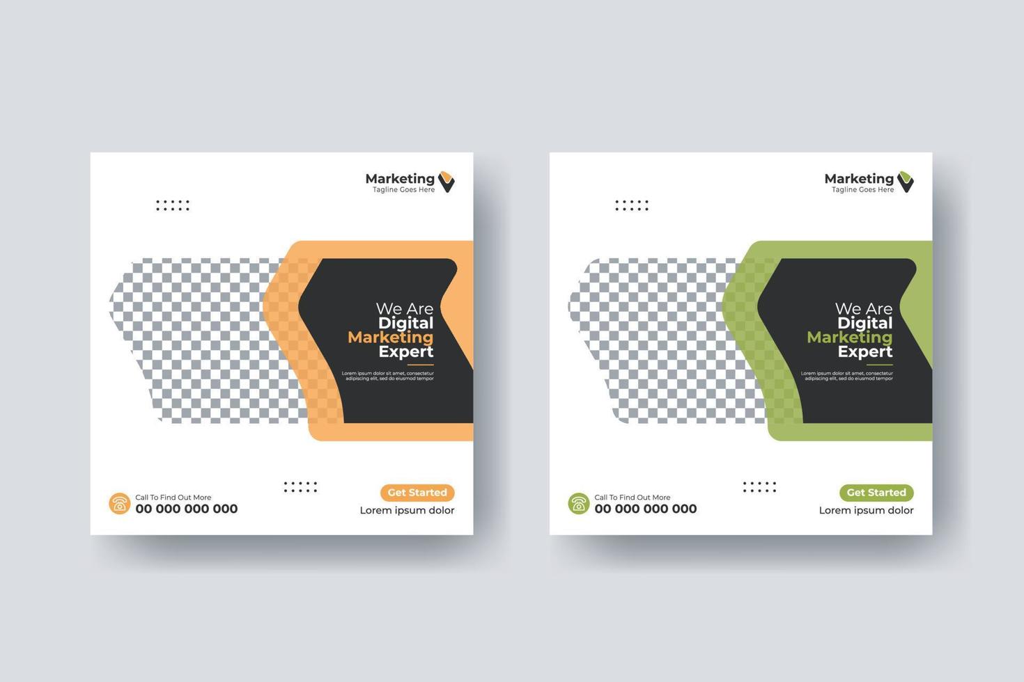 Social-Media-Post-Quadrat-Flyer digitales Marketing-Template-Design vektor