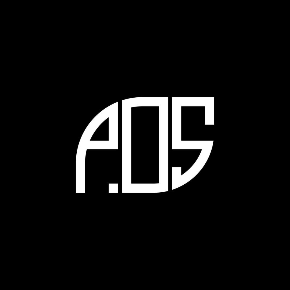 pos-Brief-Logo-Design auf schwarzem Hintergrund. pos kreative Initialen schreiben Logo-Konzept. pos-Vektor-Buchstaben-Design. vektor