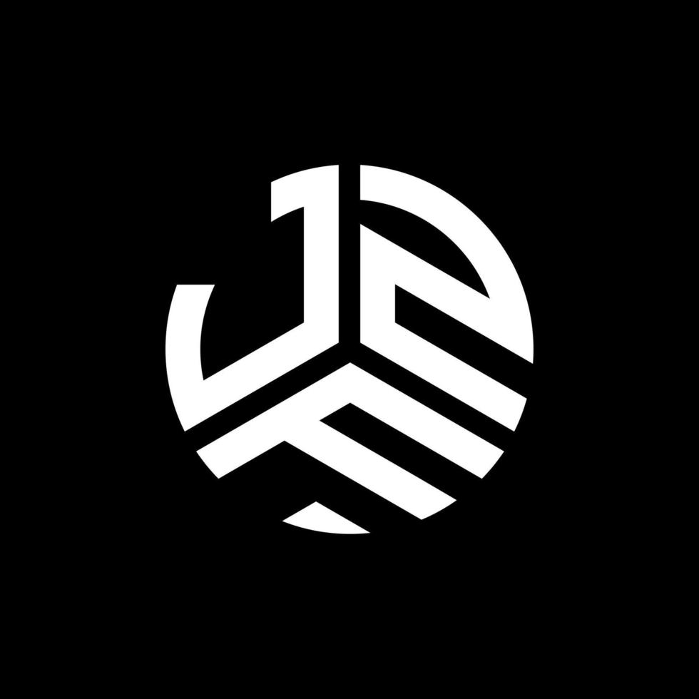 jzf-Buchstaben-Logo-Design auf schwarzem Hintergrund. jzf kreative Initialen schreiben Logo-Konzept. jzf Briefgestaltung. vektor