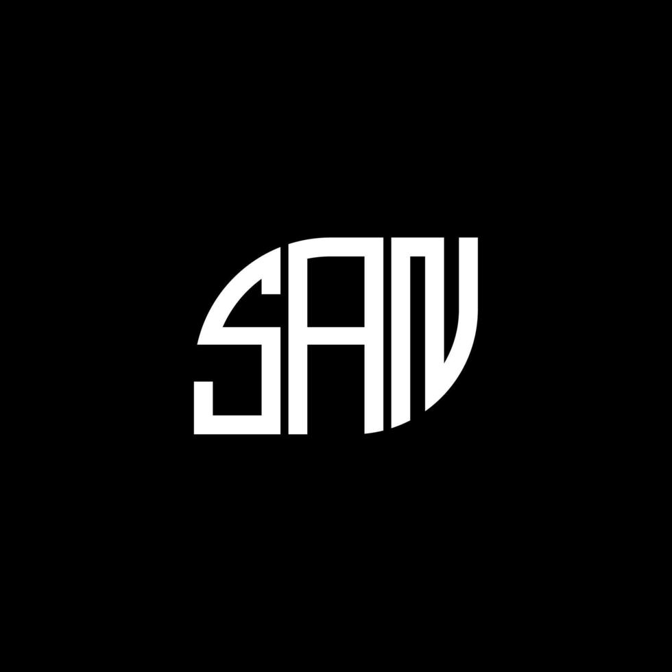 san-Buchstaben-Logo-Design auf schwarzem Hintergrund. san kreative Initialen schreiben Logo-Konzept. San-Buchstaben-Design. vektor
