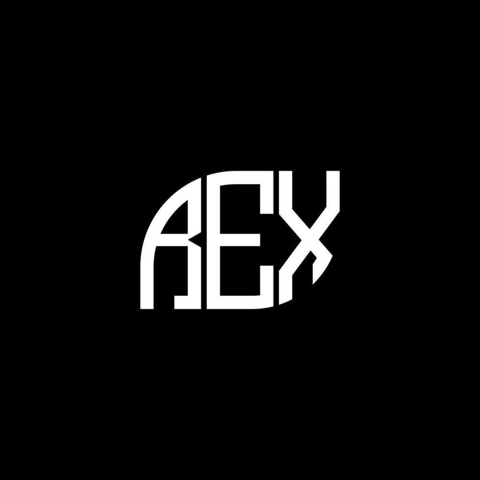 Rex-Brief-Logo-Design auf schwarzem Hintergrund. rex kreative Initialen schreiben Logo-Konzept. Rex-Buchstaben-Design. vektor