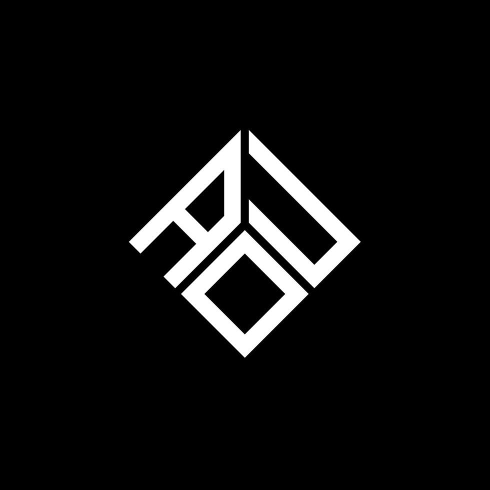 aou brev logotyp design på svart bakgrund. aou kreativa initialer brev logotyp koncept. aou bokstavsdesign. vektor