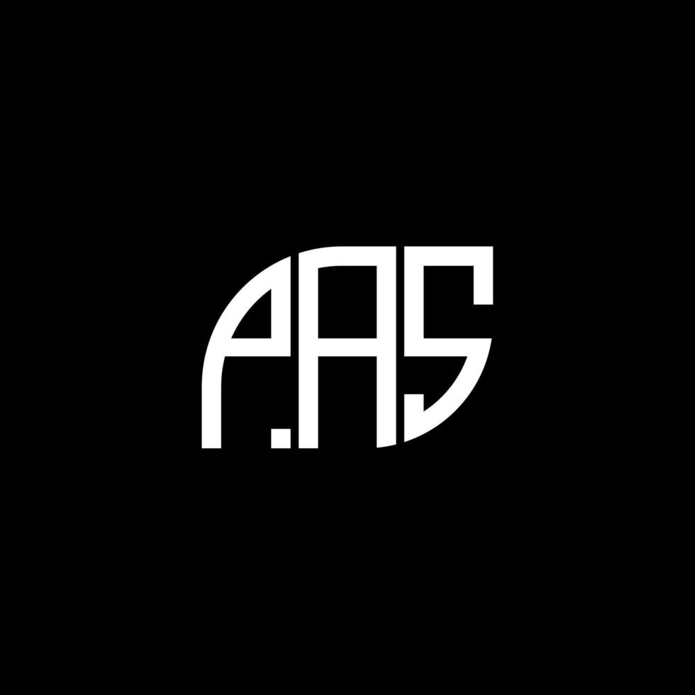 pas letter logotyp design på svart background.pas kreativa initialer bokstav logo concept.pas vektor brev design.