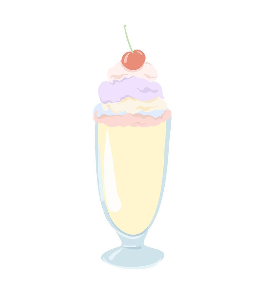 Milchshake-Vektor-Illustration. süßer cremiger Nachtisch. vektor