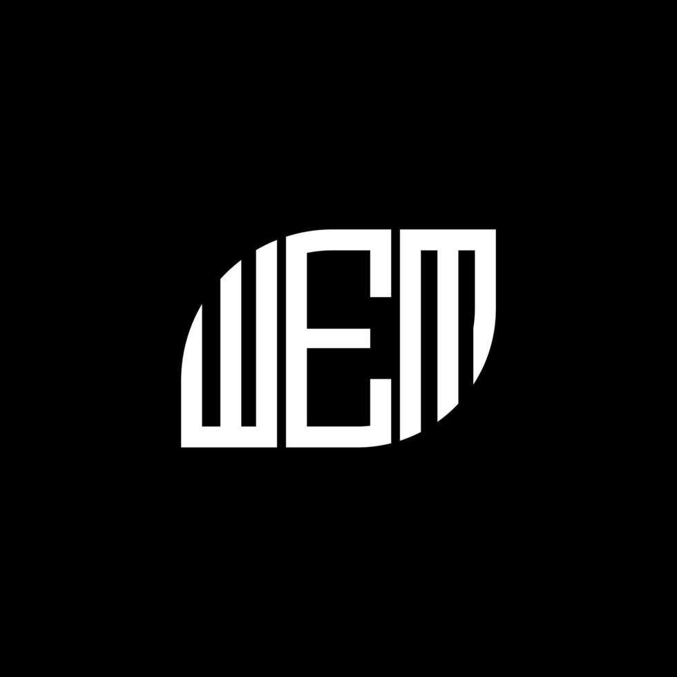 wem brev logotyp design på svart bakgrund. wem kreativa initialer brev logotyp koncept. wem bokstavsdesign. vektor