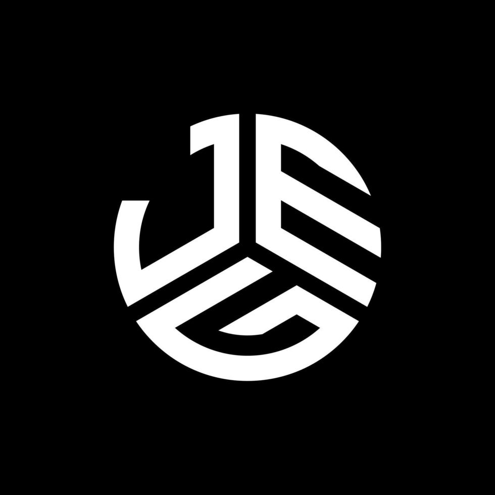 Jeg-Buchstaben-Logo-Design auf schwarzem Hintergrund. Jeg kreative Initialen schreiben Logo-Konzept. Jeg-Buchstaben-Design. vektor