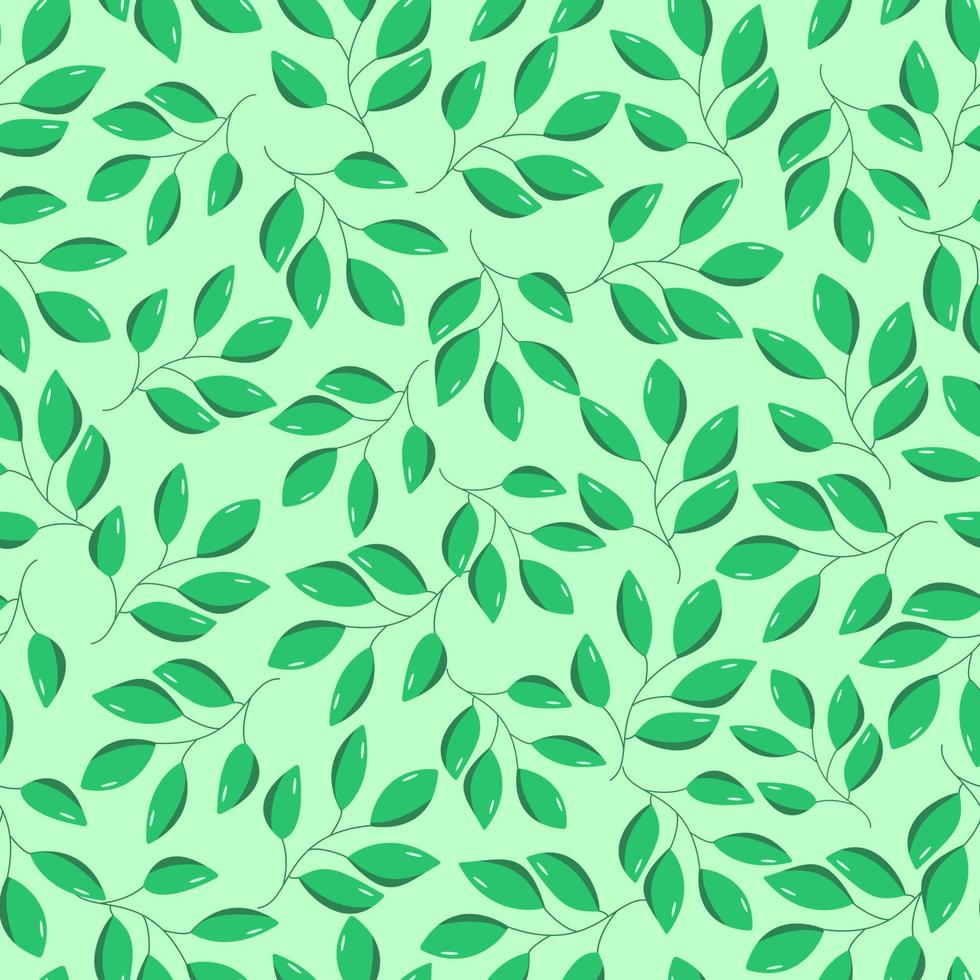 Nahtloses Muster aus grünen Blättern eines Laubbaums. vektorillustration von strauchzweigen, natürlicher hintergrund vektor