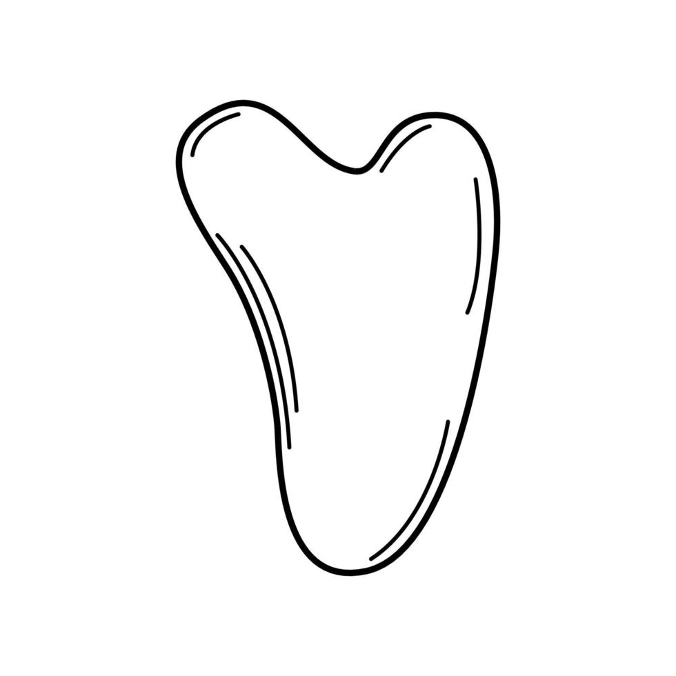 Trendiger Gua Sha Schaber aus Naturstein, Massagegerät für die Gesichtspflege. Vektor-illustration Hautpflegekonzept. vektor