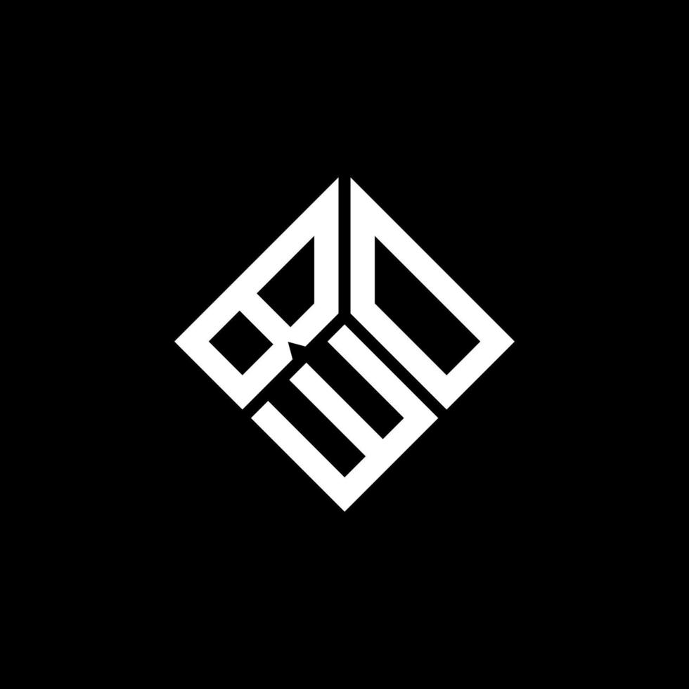 bwo brev logotyp design på svart bakgrund. bwo kreativa initialer bokstavslogotyp koncept. bwo bokstavsdesign. vektor