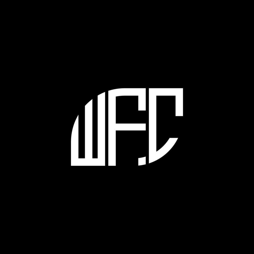 wfc-Brief-Design.wfc-Brief-Logo-Design auf schwarzem Hintergrund. wfc kreative Initialen schreiben Logo-Konzept. wfc-Brief-Design.wfc-Brief-Logo-Design auf schwarzem Hintergrund. w vektor