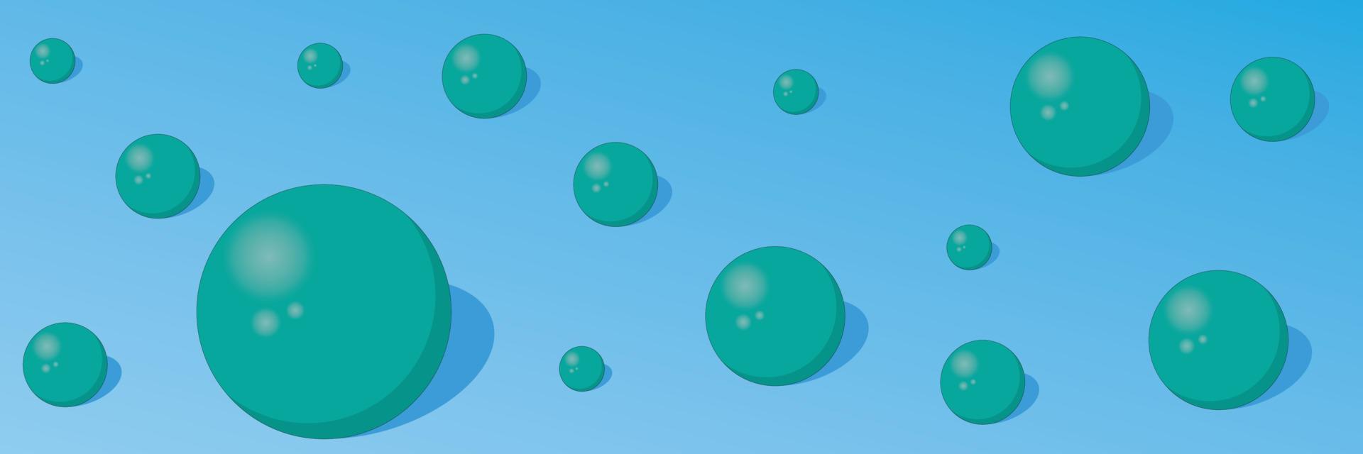abstrakter hintergrund mit türkisfarbenen kugeln auf blauer farbhintergrundvektorillustration vektor