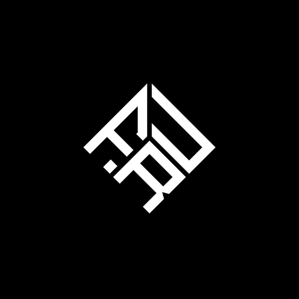 fru-Buchstaben-Logo-Design auf schwarzem Hintergrund. fru kreative Initialen schreiben Logo-Konzept. fru Briefgestaltung. vektor